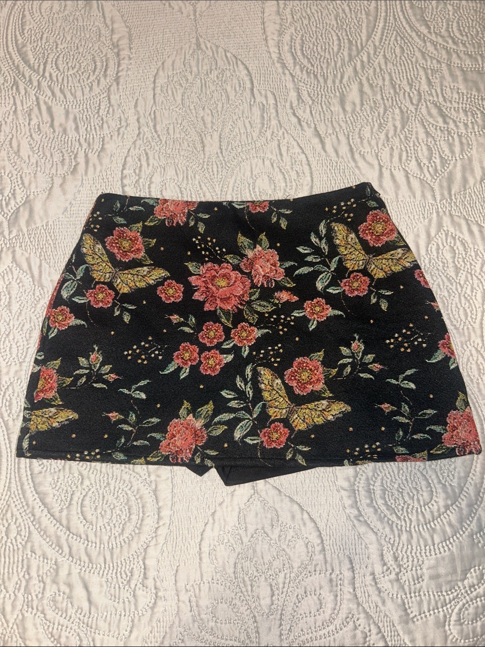 Lulu's Black Floral & Butterfly Skort